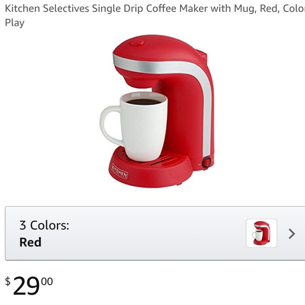Cute red one cup coffee maker
